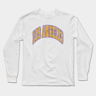 Los Angeles - Block Arch - White Gold/Purple Long Sleeve T-Shirt